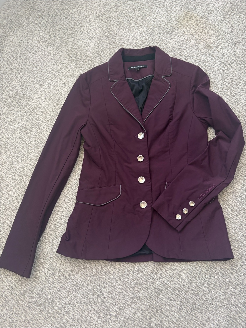 Noel Asmar Plum Tailored Riding-Style Blazer